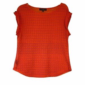 Sanctuary Knit Lace Rust Top Sz XS